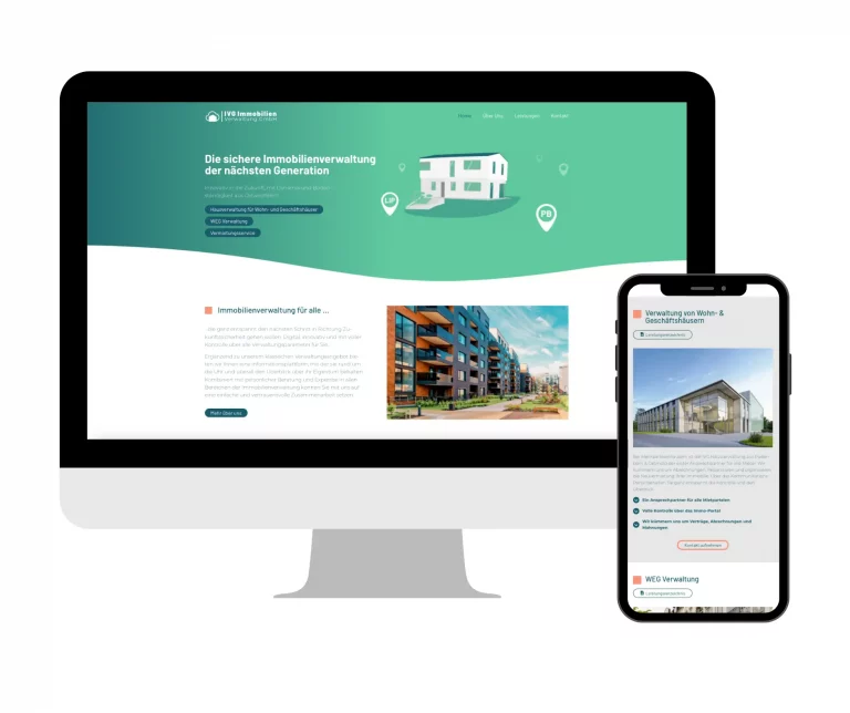 Von Unicas Webdesign-Agentur futuristisch designte Webseite für Immobilienmakler