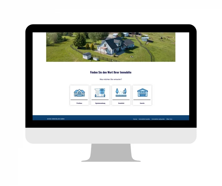 Mit WordPress erstellte Webseite mit Leadgenerator für Immobilienmakler