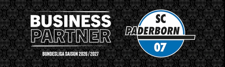 Offizieller Business Partner für Bundesliga Saison 2026/2027 Banner für den SC Paderborn 07 Fußball-Verein